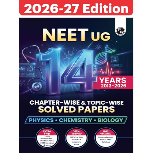 Image of PW NEET 14 Years PYQs (2026-2013) Chapterwise & Topicwise Solved Papers | Additional PYQs of Re-NEET of 2026 & 2024, 2023 Manipur & More | Past Year Questions with Detailed Solutions