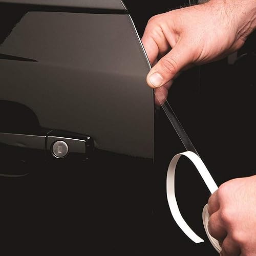 Miniatura 4 de iJDMTOY Tiras protectoras de pintura extra largas de 0.5 pulgadas de ancho, ajuste universal, transparente, transparente, para puerta de automóvil,