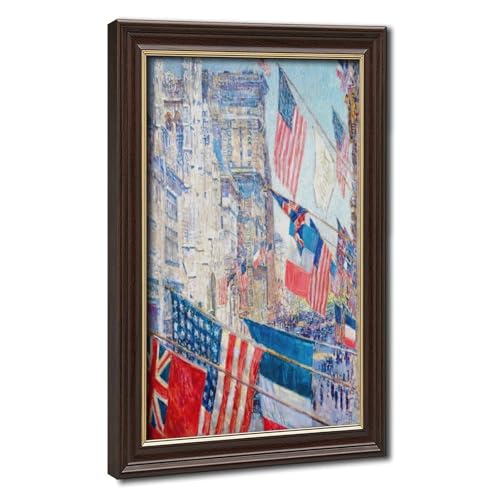 Toile tendue Jour des alliés mai 1917 par Hassam cadre 20x30 cm