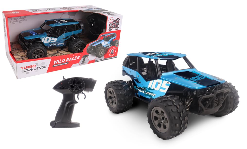 TURBO CHALLENGE - Wild Ricer - Off Road - 093728 - Samochód zdalnie sterowany - Niebieski - 1/18 - Gotowy do jazdy - Metal - Zabawka dla dziecka - Prezenty - Urodziny - Od 6 lat