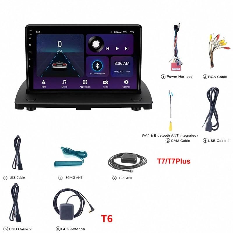 Radio Coche Navegación GPS 2 DIN Volvo XC90 Carplay Android Auto 7