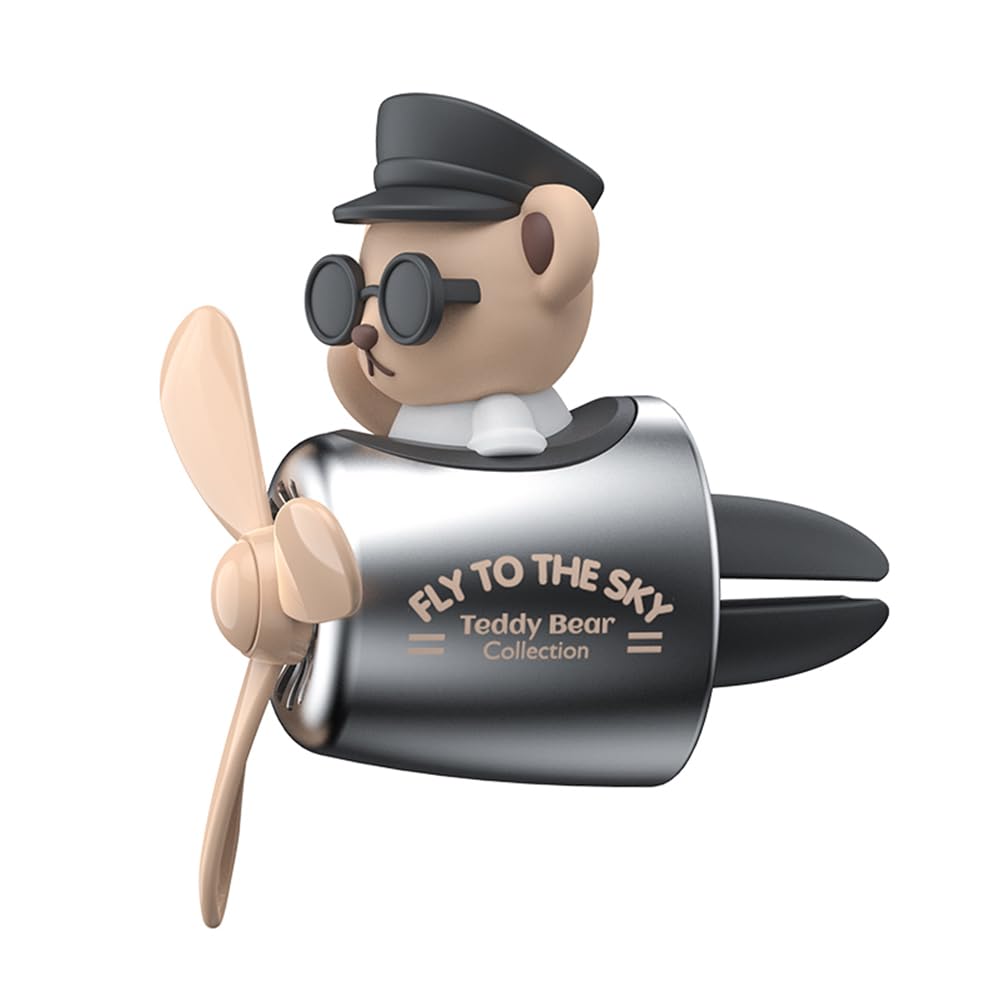 Teddy Bear Car Air Freshener Automatic Accessory Interior Perfume Diffuser Pilot Rotating Propeller Outlet Scent Magnetic Design