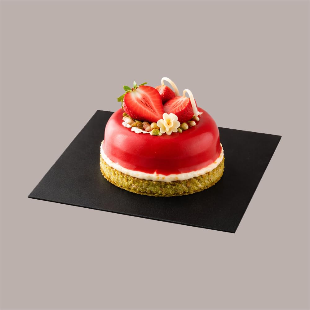 Tavoletta Vassoio Rigido Sottotorta Dolce in Cartoncino Alimentare Oro e Nero 14x14 cm 10 Kg Lucgel