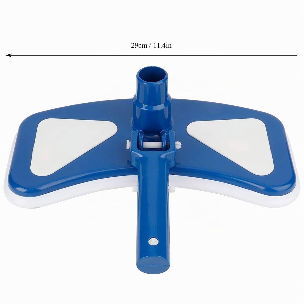 Cabezal de aspiración de piscina con peso con cepillos de nailon en la parte inferior para piscinas, cepillo de cabeza de aspiración de succión azul y curvado para piscinas Herramientas de pisc