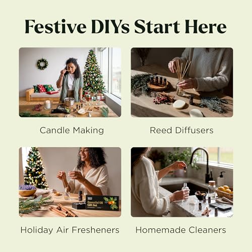 Lagunamoon Essential Oils Set, Top 20 Gift Set Oils for Diffusers, Humidifiers, Aromatherapy, Candle Making Scents, Cars & Home Products, Peppermint, Tea Tree, Lavender, Eucalyptus, Lemongrass (10mL)