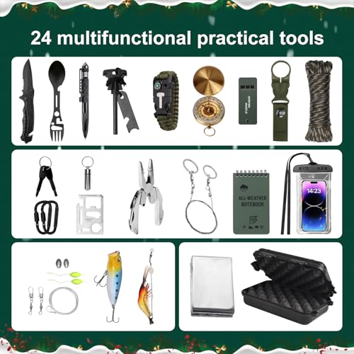 Mh Mylune Home MHLH002 Advent Calendar Survival Kits For Men - 24 Days Christmas Countdown Calendar Emergency Survival Gears Gift For Teen Adult thumb #5