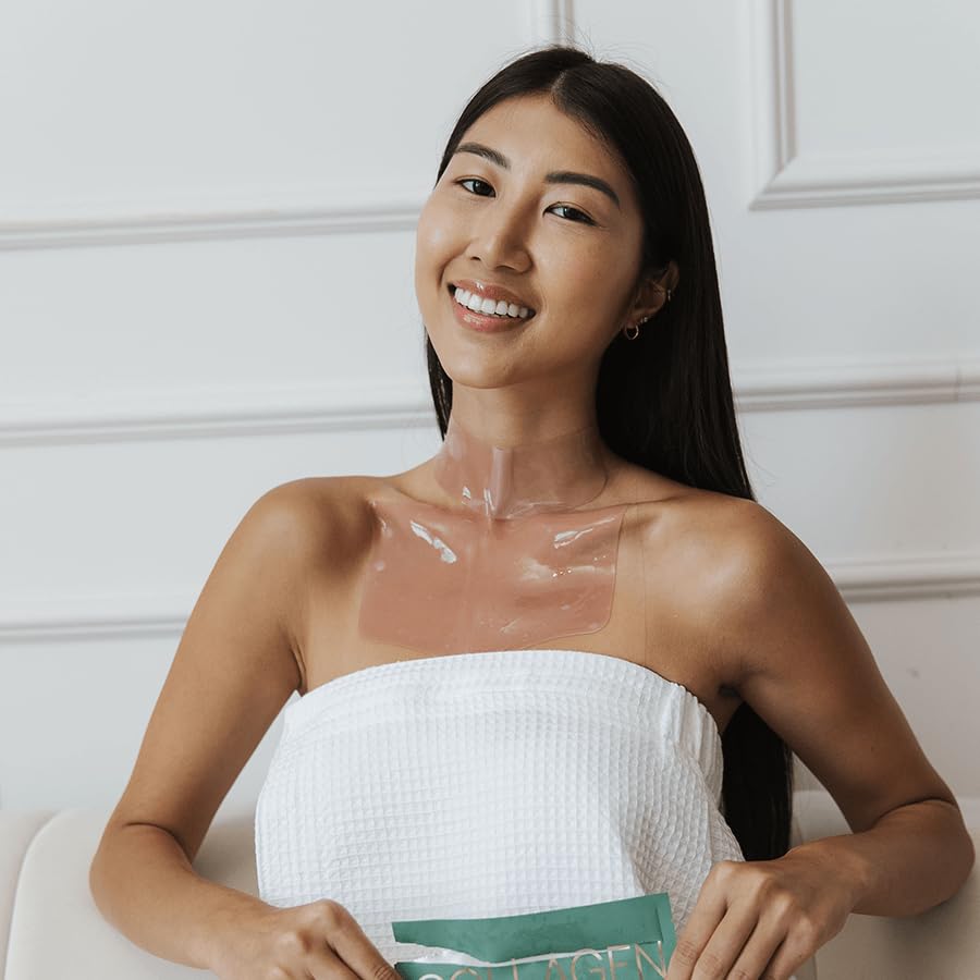 Karuna Collagen Neck & Chest Hydrogel Mask 4-Pack | Firming & Hydrating K-Beauty Masks with Collagen, Peptides & Niacinamide | For Wrinkles & Sagging Skin | Cruelty-Free - Image 6
