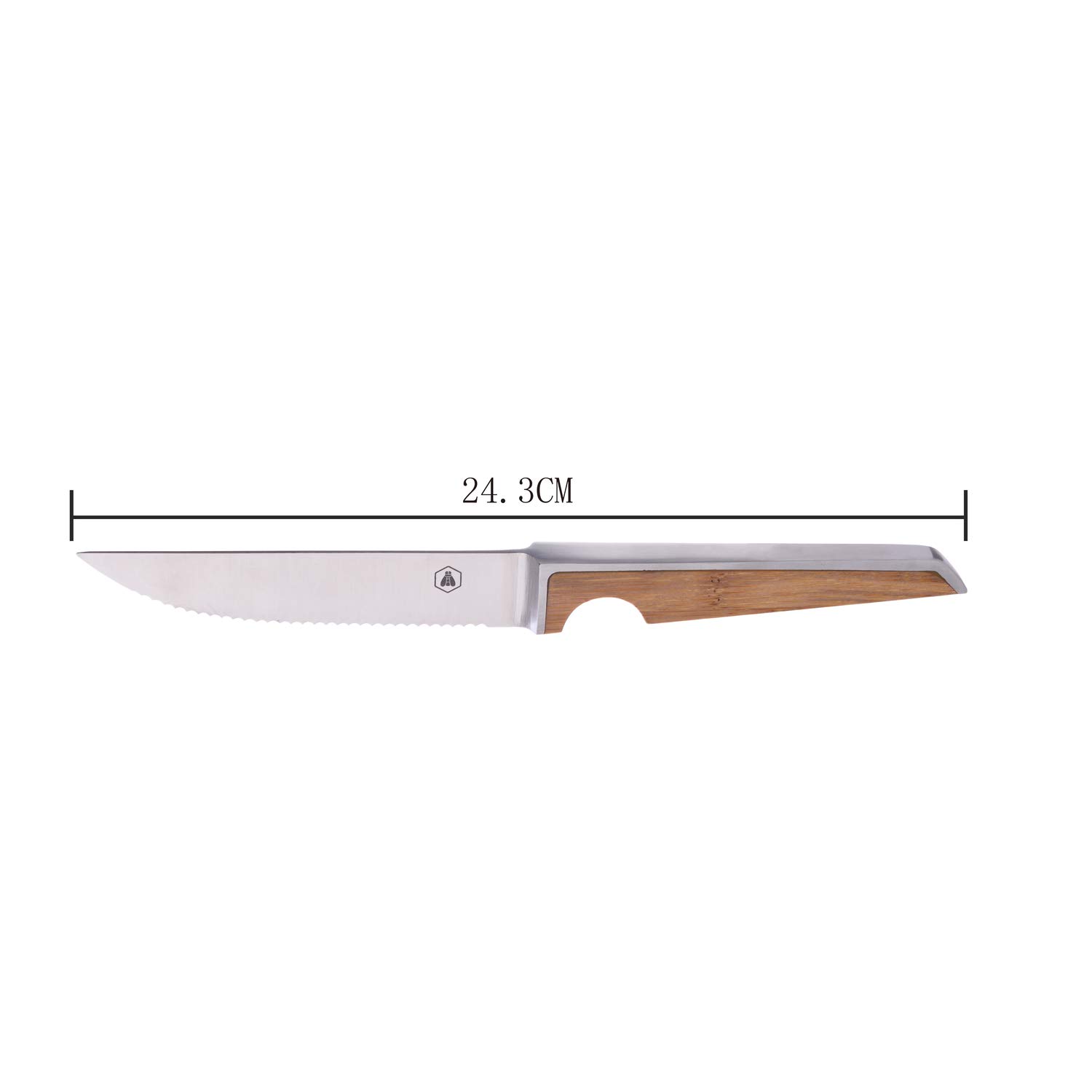 LAGUIOLE - Laguiole 40268480 Coffret de 4 Couteaux à Steak (24,3 cm) en Acier Inoxydable avec Manche en Bois de Bambou Marron