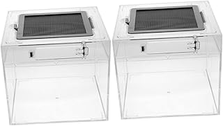 2 Pçs Réptil Terrário Répteis Recipiente Transparente Lagarto Terrário Caixa De Alimentação Gecko Terrário Caixa De Réptil Caso Para Réptil Escalada Recipiente De Alimentação Para