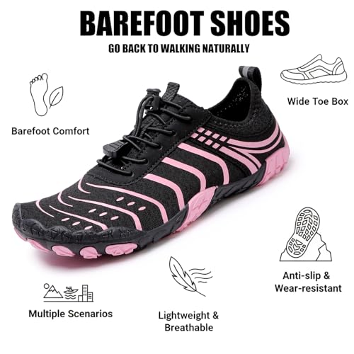 Image of Hike Barefoot Shoes Womens Men,Unisex Barefoot Water Shoes Breathable, Anti-Slip Hiking Footwear for Athletic Wide Toe Shoe Footwear for Hiking, Walking, Running, Yoga, and Water Sports