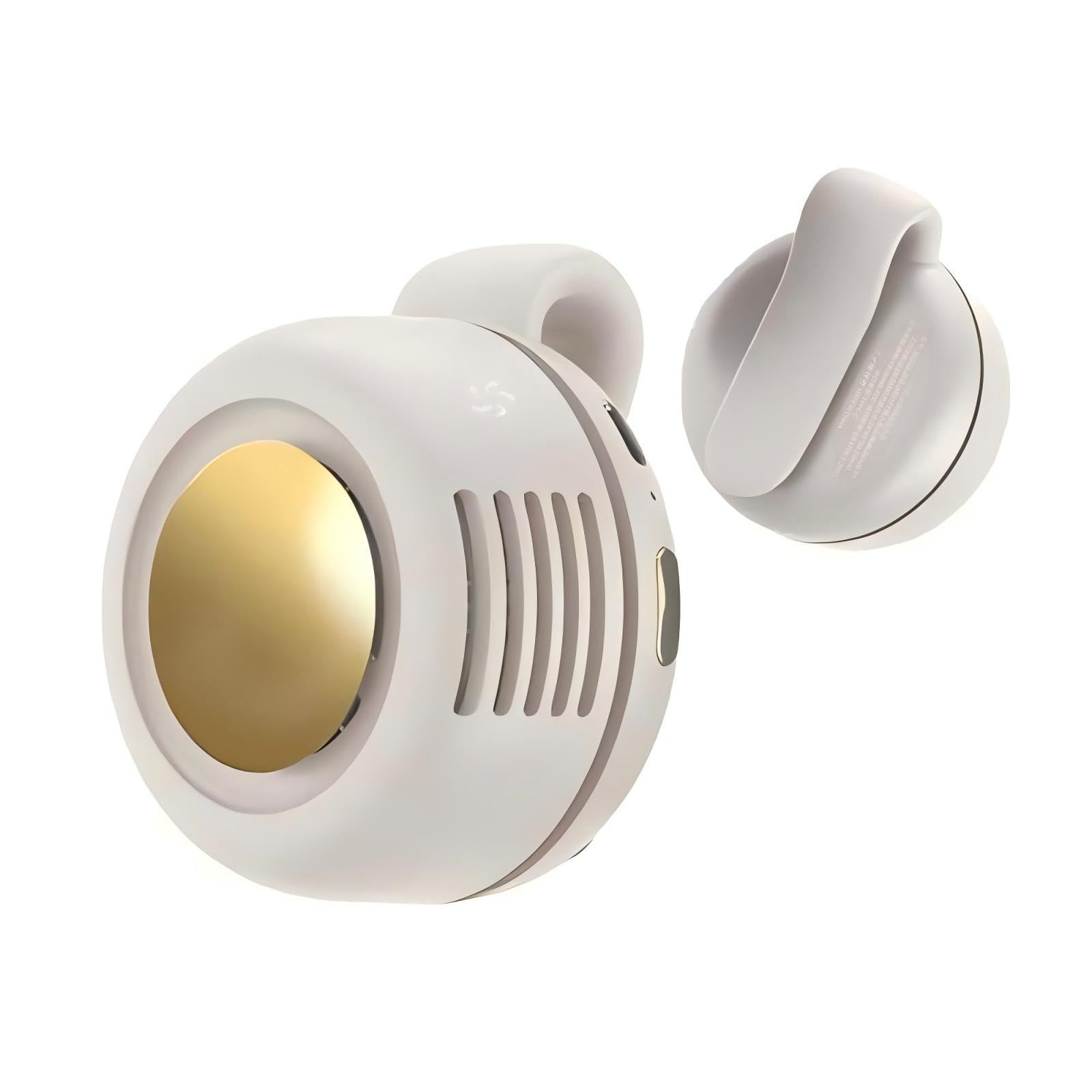 portable waist fan, 360 angle adjustable, 60-blade intensively gather wind technology, silicone cool clip can be clipped anywhere, mini portable 90g undershirt fan is almost invisible (White)