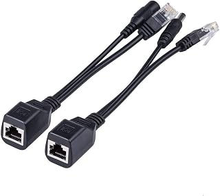 10/100M Passive POE Splitter & Injector Kit a 15V/1.5A Power Adapter (5.5×2.1mm Connector) Non-POE Switch Non-POE Device