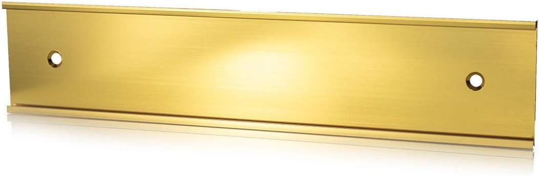Name Plate Holders Wall or Door Mount, Gold 2x10 - Pack of 10
