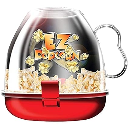 RED MARS Popcorn Maker, Microwave Plastic Popcorn Popper with Lid and Handles Hot Air Big Size Collapsible Bowl BPA Free Dishwasher Safe Red High Temperature Resistance for Home, Party, See Movie