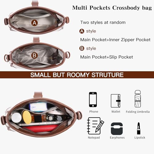 FALAN MULE Shoudler Bag for women Small Vegan Leather Crossbody Purse Cute Hobo Handbag Trendy Underarm Purse (Caramel Color) by FALAN MULE - Used condition - Image 6