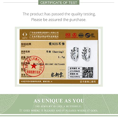 925 Sterling Silver Huggie Hoop Earrings | Hypoallergenic Leaf Hoop Earrings | Clip On Earrings Jewelry Gifts For Wife Women Girl(Bse500) #TOP5