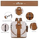 ZOCAI Backpack Purse for Women Fashion Backpack Purses PU Leather Daypacks Anti-Theft Shoulder Bag Satchel Purse - Image 5