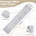 RUDONG M 1 Pack Silver Sequin Table Runner 12 x 108 Inch, Rectangle Glitter Table Runner Dining Table Centerpiece Decorations for Weddings, Banquet, Holiday, Birthday Party