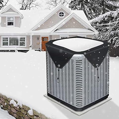 gulrear Air Conditioner Covers for Outside Units Top Square Ac Covers Outdoors Seal Black Central Air Conditioner Cover Universal Heavy Duty AC Defender with Bungee Hooks Cover