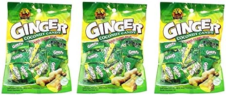 Keo Gung Dua Ginger Coconut Candy 120g, 3 Pack