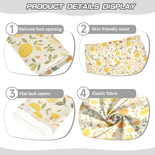 KLL Watercolor Orange Fruit Leaves Girls Cotton Leggings Fashion High Waisted Athleisure Pants Exercise3