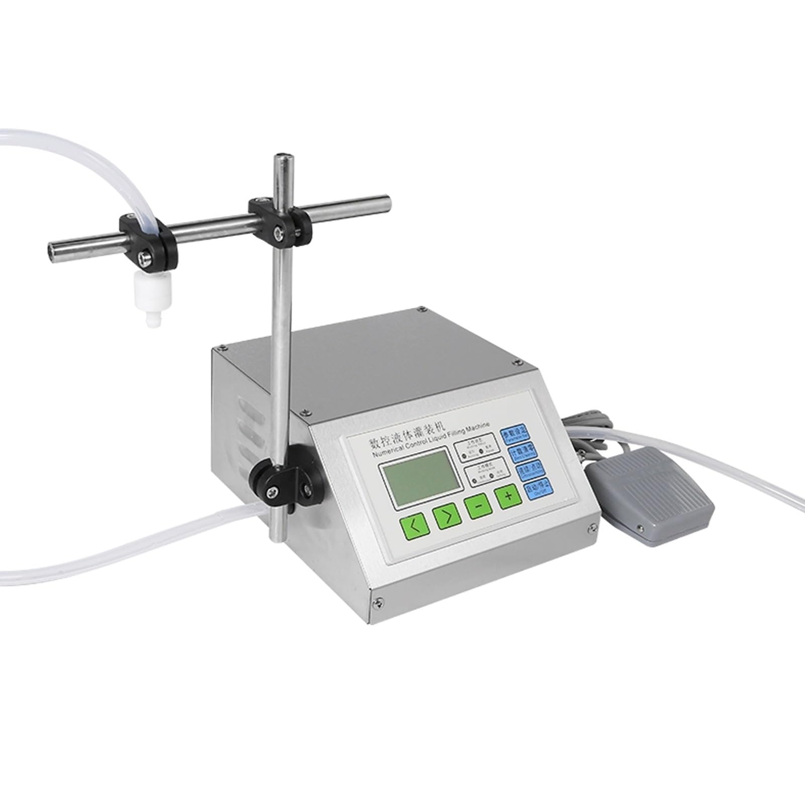 asdchZen Liquid Filling Machine, Single/Double Heads Bottle Filler, Filling Machine Stainless, Digital Control Bottle Filling Machine, For Juice, Perfume, Oil,Silver