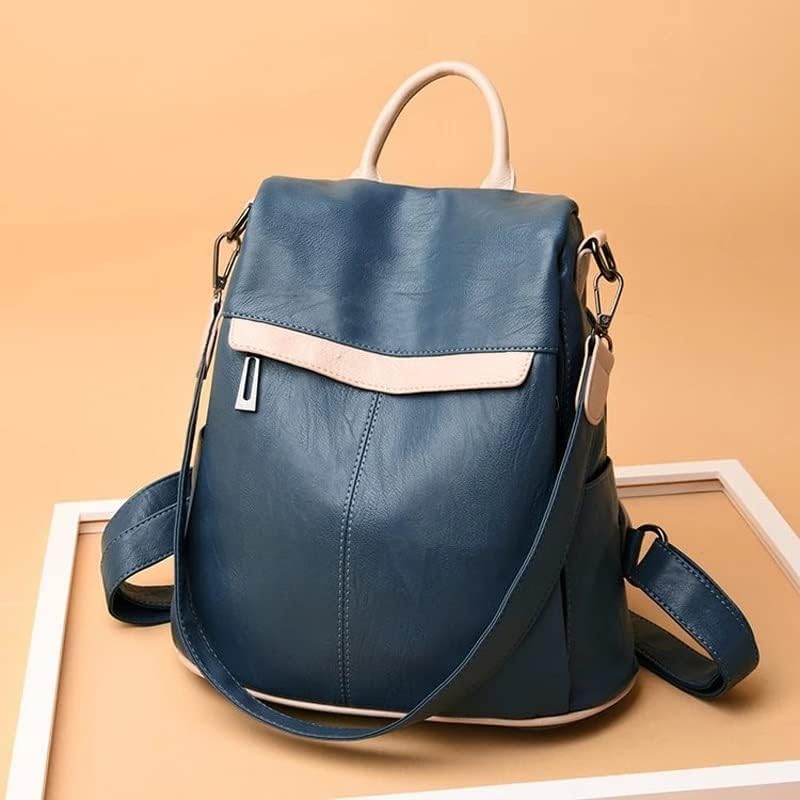 女性のレザーバックパック多機能バックパックスクールショルダーバッグ