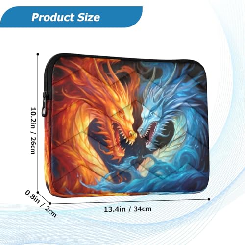 Funda para portátil con diseño 3D dragones 13-14 pulgadas miniatura 3