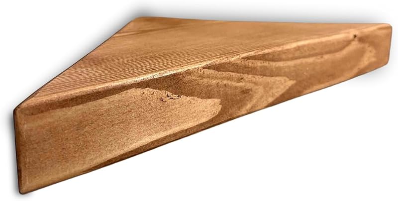 Generisch Kézzel Készített Fa Sarokpolc - 24x35 cm Lebegő Fali Polc Nappaliba, Konyhába, Gyerekszobába - 5 kg Teherbírású Tömörfa Falipolc R