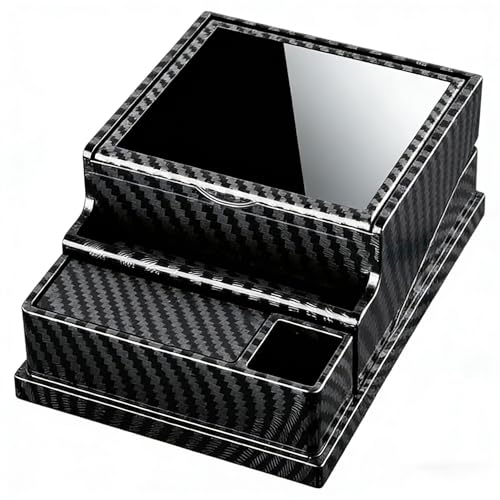 Zigaretten Case Automatische Pop-up Zigaretten Box mit Feuerhalter Presse Typ Desktop Box 40 Stück Regelmäßige Größe für Auto Büro Zuhause (Black 1)