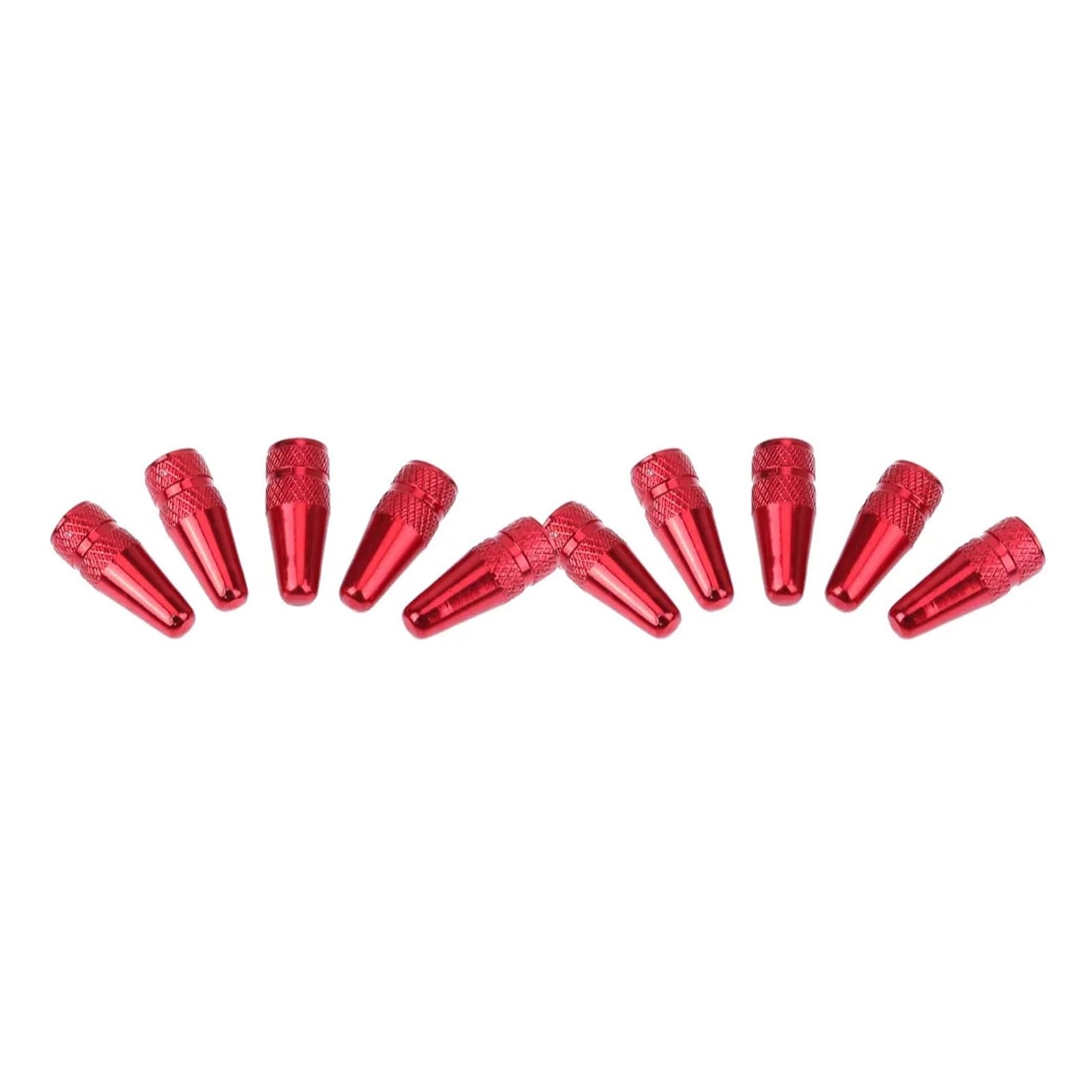 Dymkie 10Pcs Red 5/10Pcs Bicycle Tire Valve Cap Aluminum High Pressure Caps For Presta Valves Colorful Bike Tyre Cap Mtb Bike(10Pcs Red)