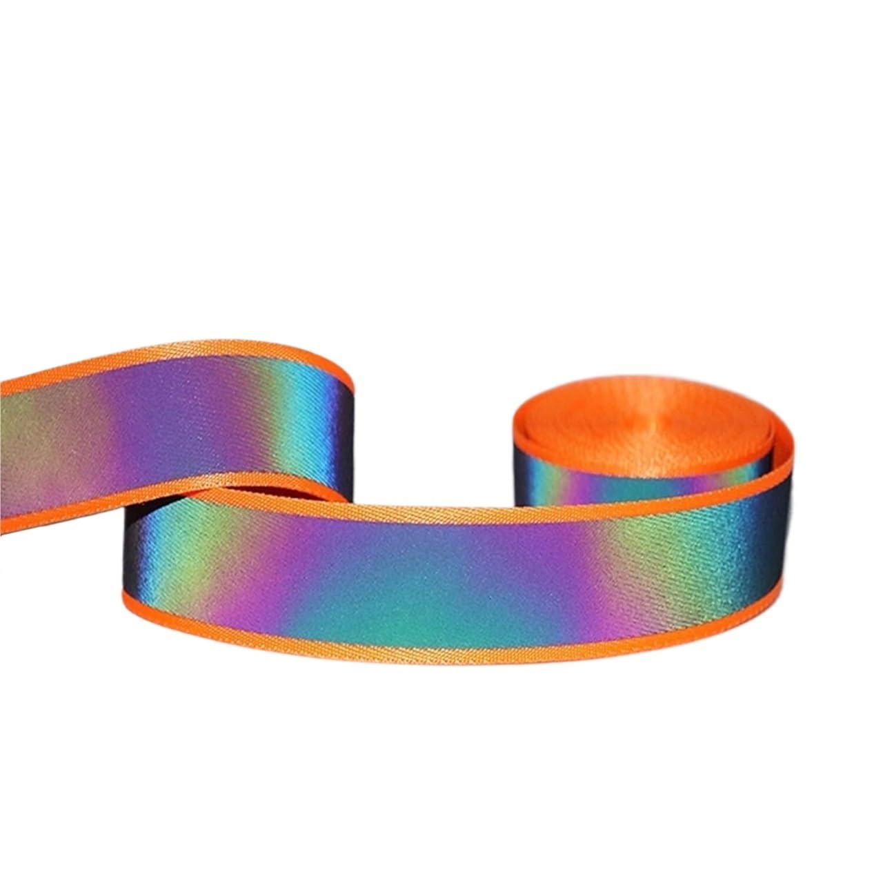 Cinta reflectante para coser, Cinta Reflectante for Ropa Naranja Fluorescente Arcoiris 2x1.5cm (5-43.0m)(2.5x2cmx43.0meters)