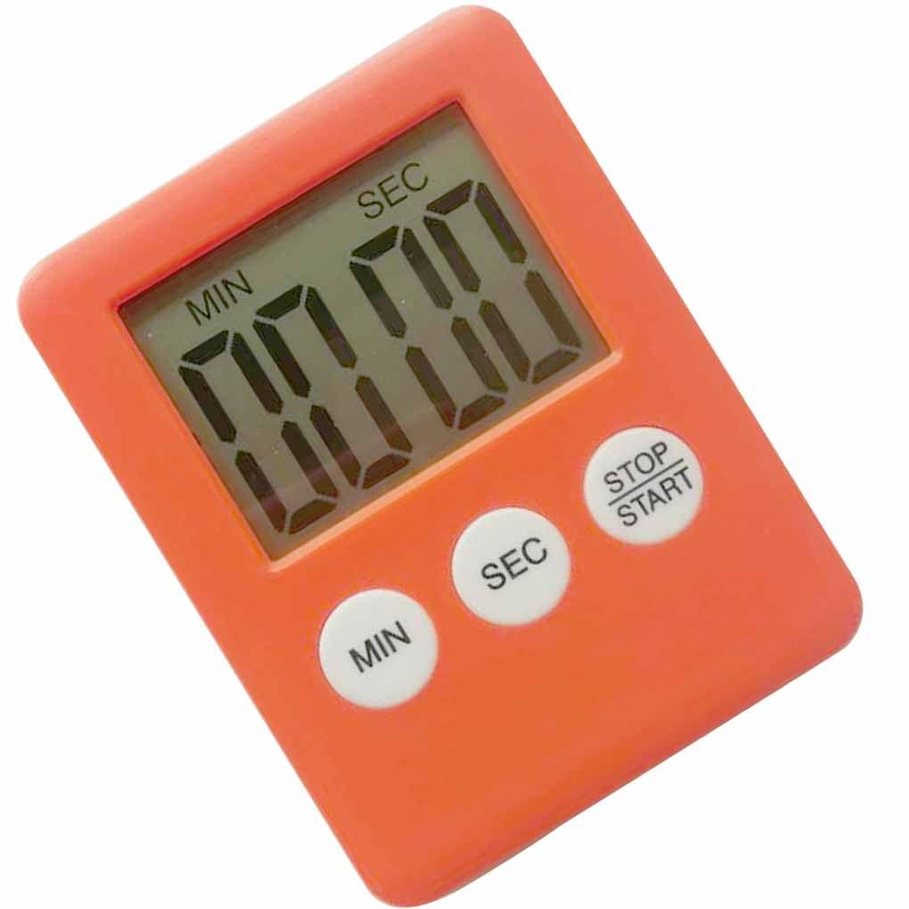 Digital Timer LCD Cooking Alarm Kitchen Baking Cooking Count Down Alarm 99 Minutes 60 Seconds Timer,Orange