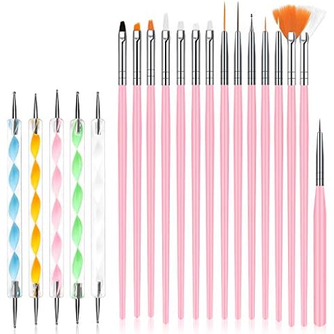 URAQT 15pcs Nail Art Brushes and Dotting Tools Cover