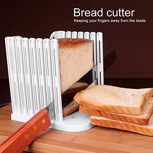 Buachois Bread Slicer,Adjustable Toast Slicer,Plastic Roast Loaf Slicer Cutter Bagel Mold Cutter Machine Folding and Adjustable Thicknesses Bread Cutter by Buachois - Image 6
