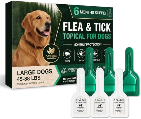 3 Packs Natural Flea & Tick Drops for Dogs, Plant-Based Essential...