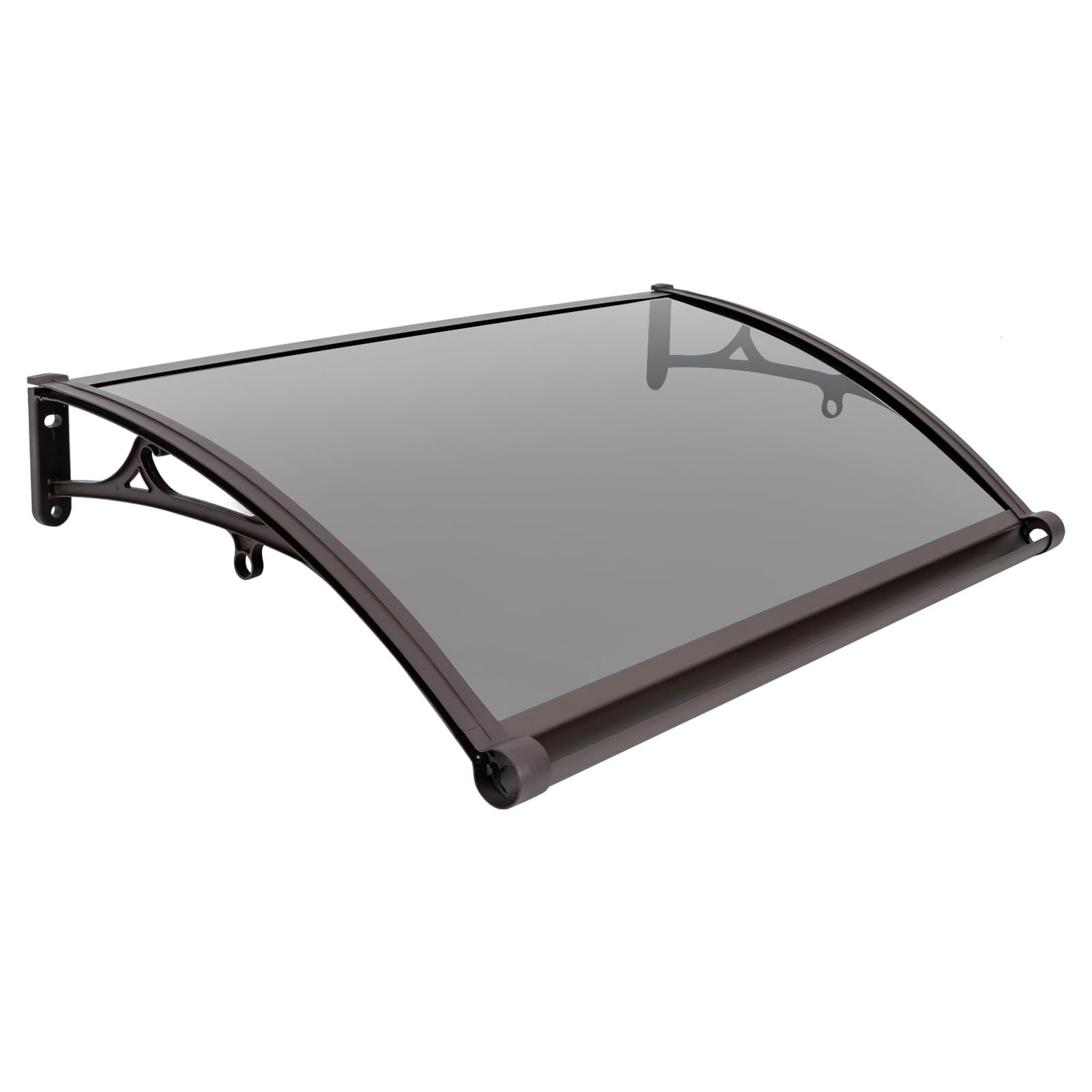 Auvent de porte en polycarbonate noir protection pluie 100x120 cm