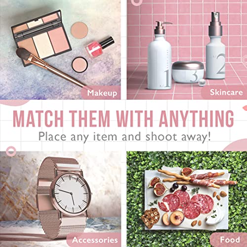 Magipea Photo Backdrop Board - 7 Designs Marble, Wood, Brick, Pine, Vintage, Herringbone, Grass - Flat Lay Backgrounds For Jewelry Or Food Product - Tabletop Prop 19X19In - Instagram Pics Anywhere #TOP4