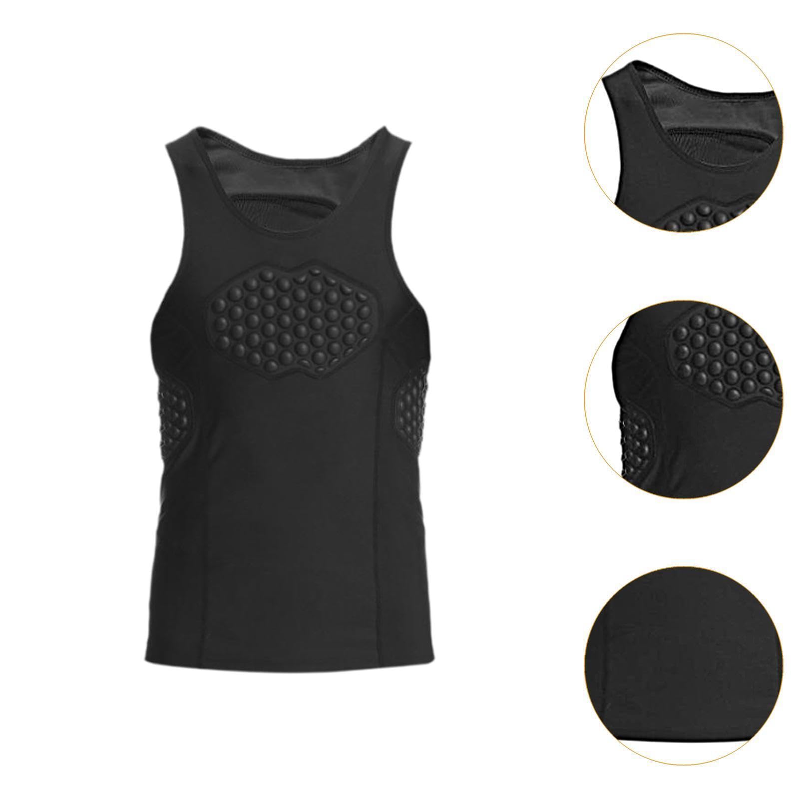 F Fityle Gilet Imbottito da Uomo, Gilet Protettivo per Le Costole del Torace, Traspirante, ad Asciugatura Rapida, Comoda Camicia Protettiva Imbottita, per