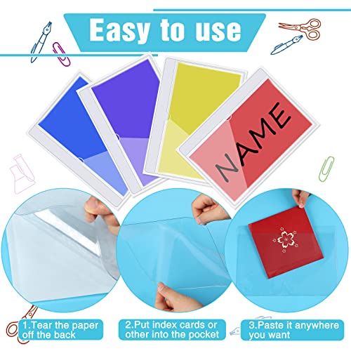 Image of Chinco 30 Pcs Self Adhesive Pockets, Bin Labels for Storage Bins, Clear Pocket Label Sleeves, Plastic Index Card Holder with Top Open for Organizing Bins Box Drawer(9.9 x 7 Inches)