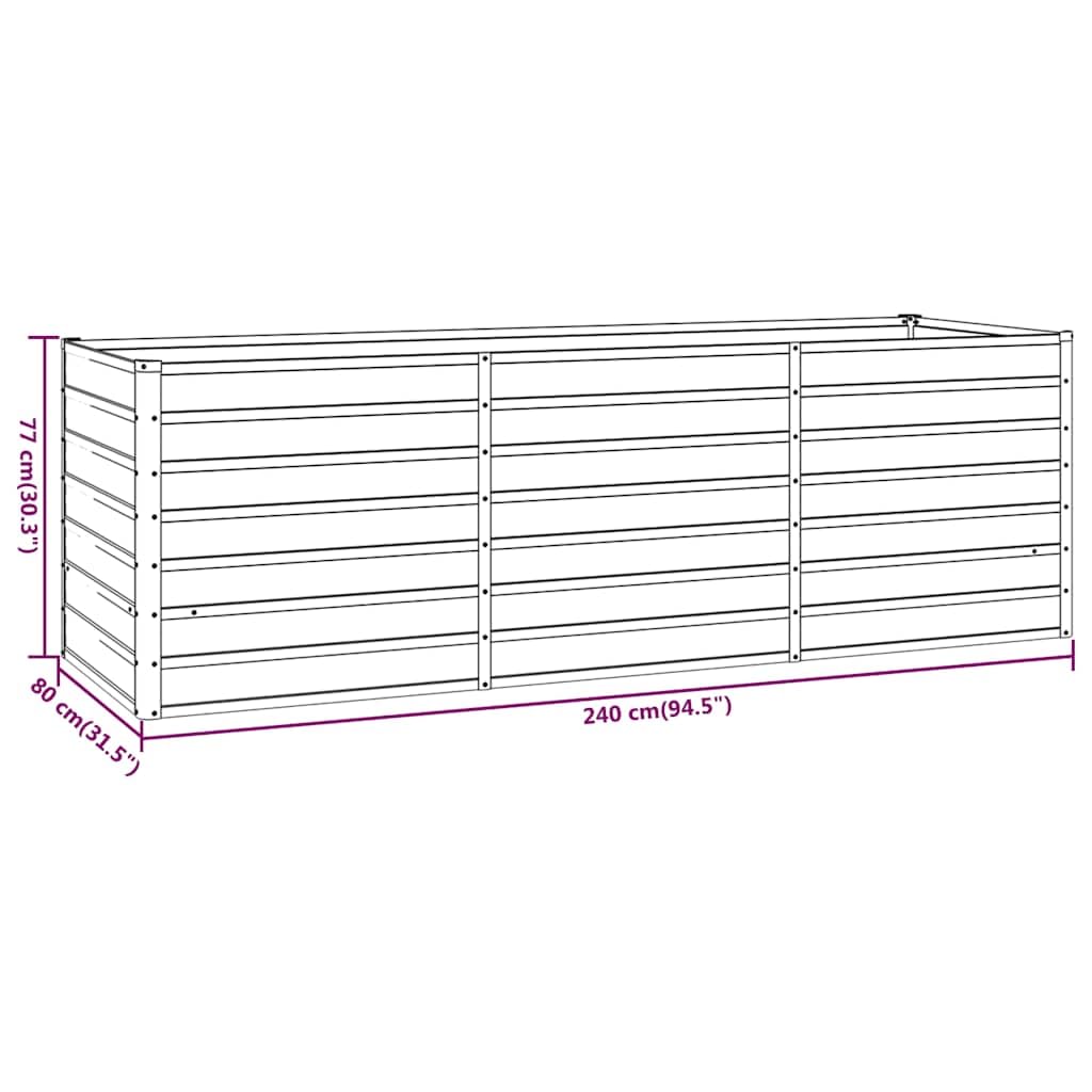 vidaXL Hochbeet, Hochbeet für Garten Balkon Terrasse, Kräuterhochbeet zum Selber Bauen, Gemüsebeet Pflanzkübel aus Metall, Grau Cortenstahl