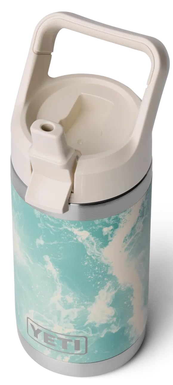 YETI Rambler Jr Kids Bottle, Vacuum Insulated Stainless Steel Bottle with Straw Cap, Sea View, 12 oz (355 ml)