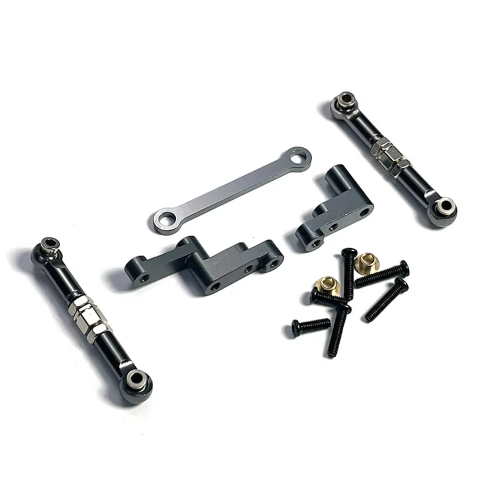 Części zamienne do MJX do Hyper Go 16207 16208 16209 16210 H16 H16BM 1/16 RC części samochodowe metalowe elementy kierownicy Grupa pociągów (szary)