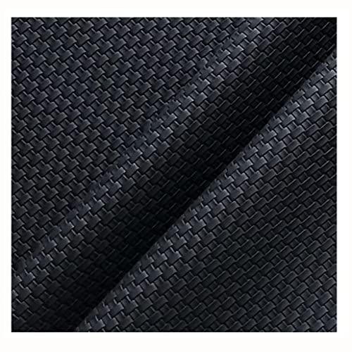 Tissu en cuir artificiel de qualité supérieure texturé en treillis noir pour haute maroquinerie