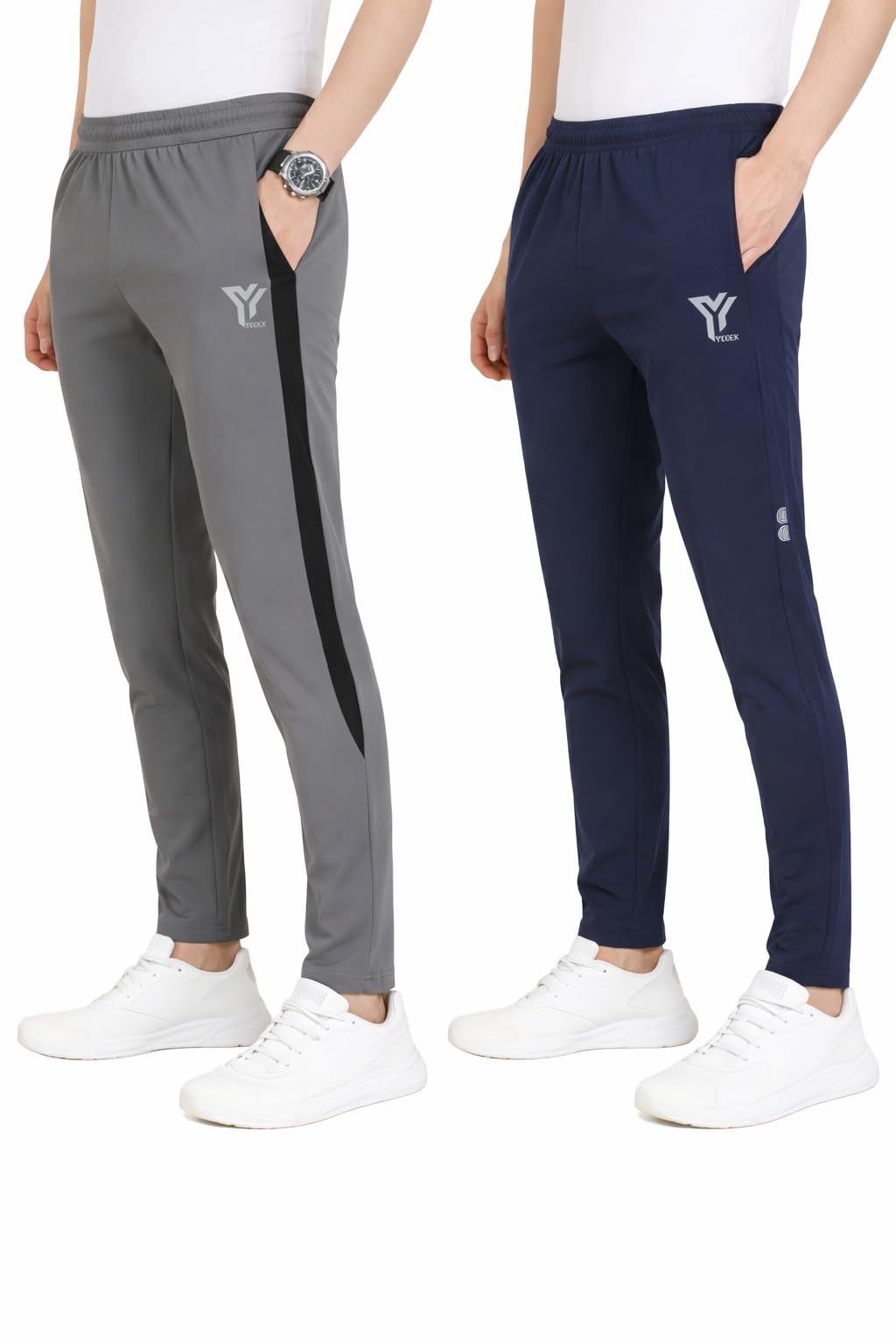 yunek Men’s Rapid Dry Track Pants Combo Pack of 2, Regular Fit, Zipper Pockets, Elastic Waist, Gym & Casual Wear-picture-16
