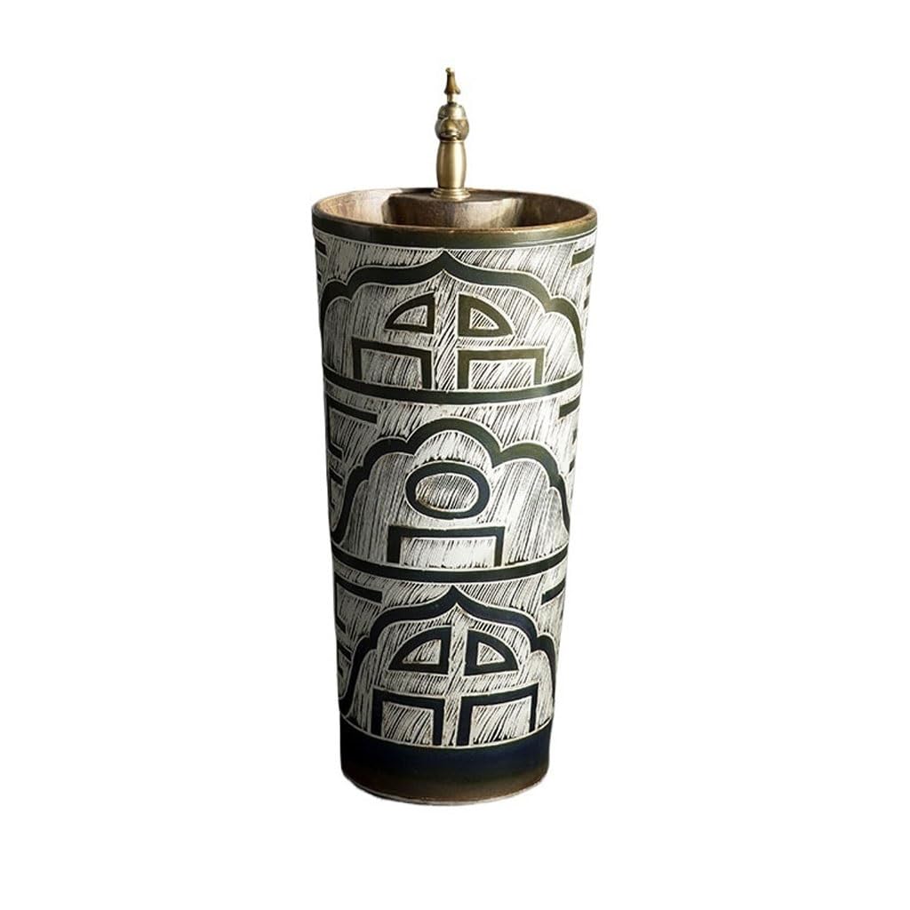 Outdoor Washbasin Household Bathroom Column Balcony Floor-Standing Bathroom Bowl Sink