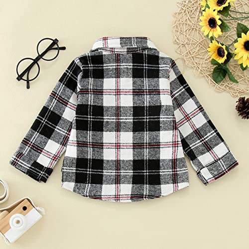 Boy Coats 4t Girls Shirt Coat Jacket Plaid Long Sleeve Kids Turn Down Collar Button Tops Outwear (Grey, 18-24 Months)2