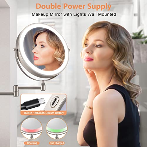 SanaWell Rechargeable Wall Mounted Lighted Makeup Mirror
