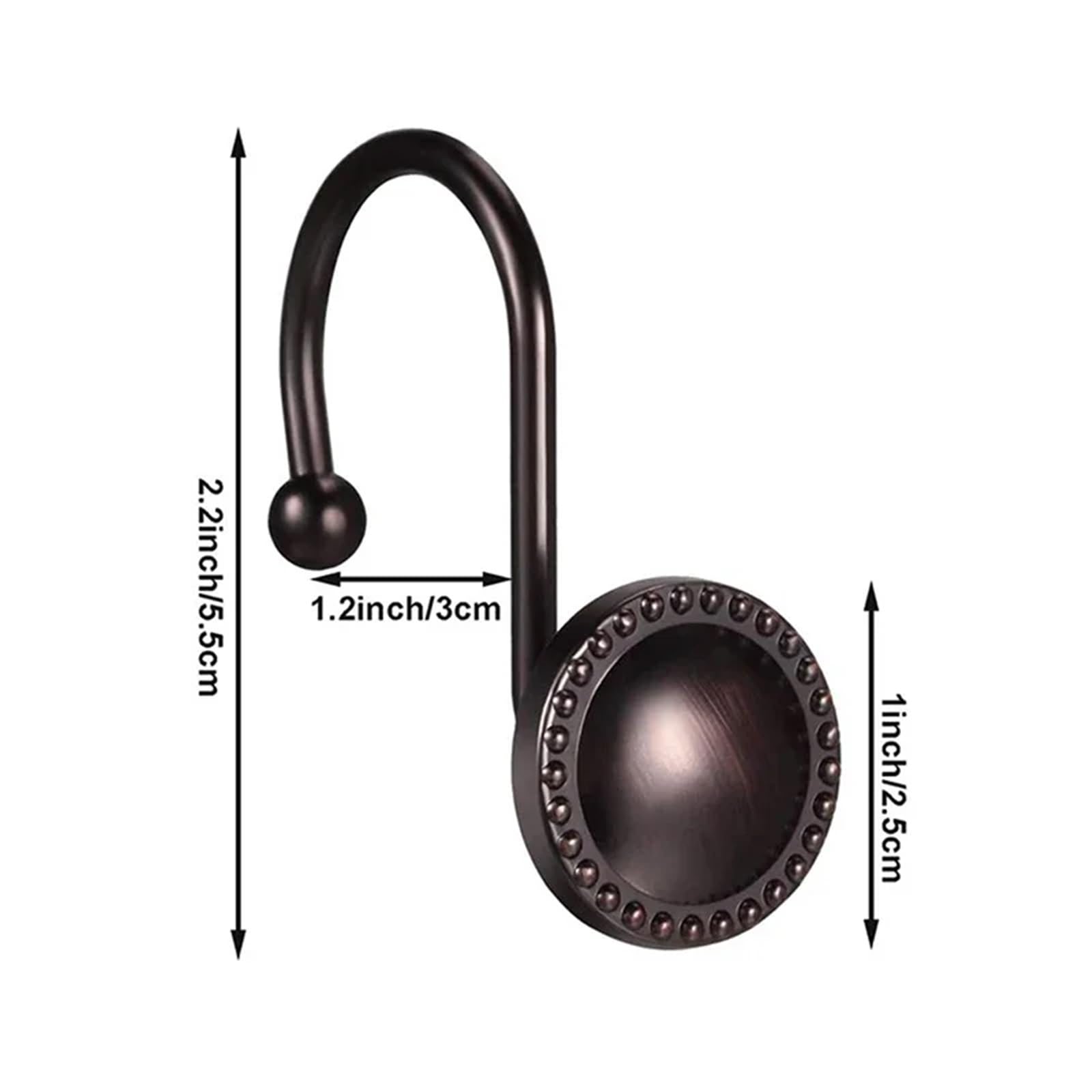 12 ganci decorativi antichi for tende da doccia, anello in bronzo lucidato a olio antiruggine for asta for tende da bagno
