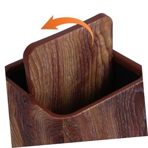 Caneca de basura retro con diseño en madera miniatura 3